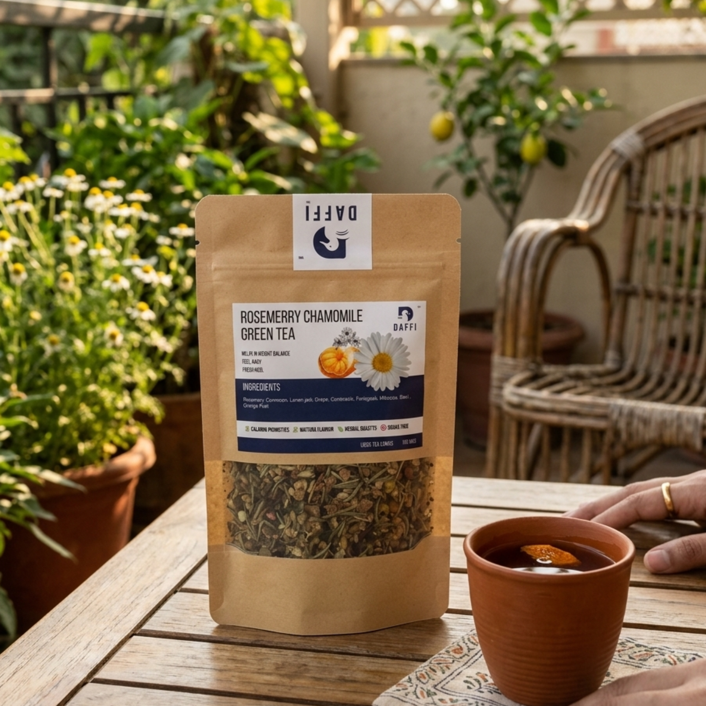 Rosemary Chamomile Green Tea | Herbal Slim Tea | Daffi