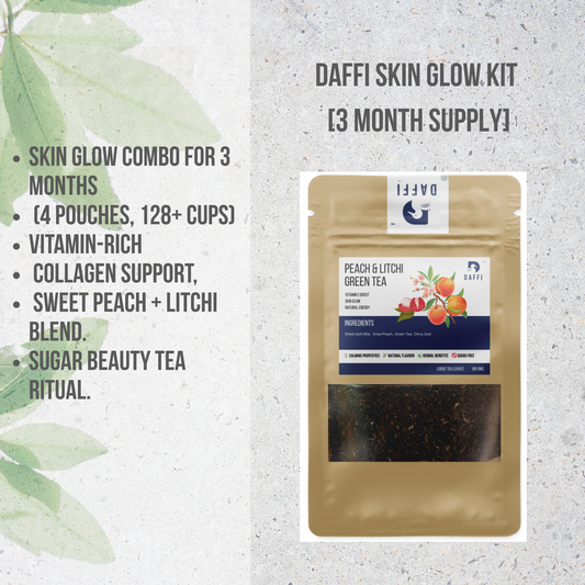 Daffi Peach & Litchi Tea -  Skin Glow Support Kit (3-Month Supply kit)