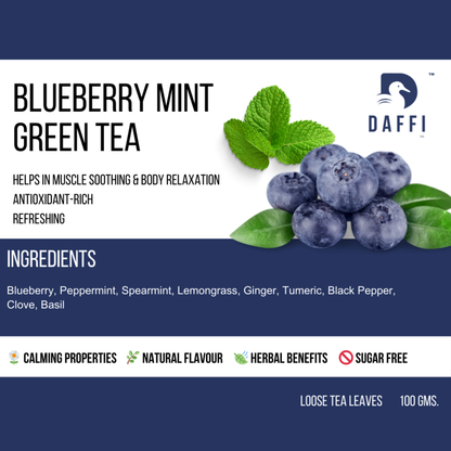 Blueberry Mint Green Tea | Natural Antioxidant Tea | Daffi