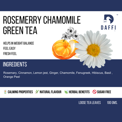 Rosemary Chamomile Green Tea | Herbal Slim Tea | Daffi