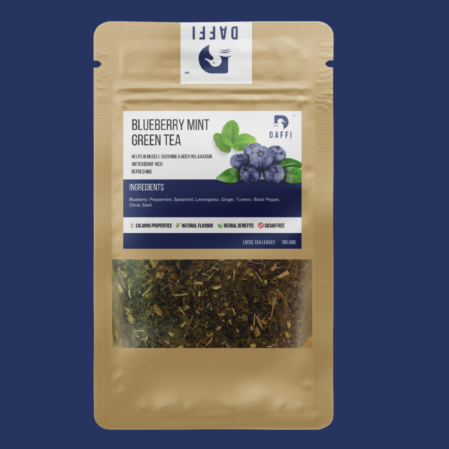 Blueberry Mint Green Tea | Natural Antioxidant Tea | Daffi