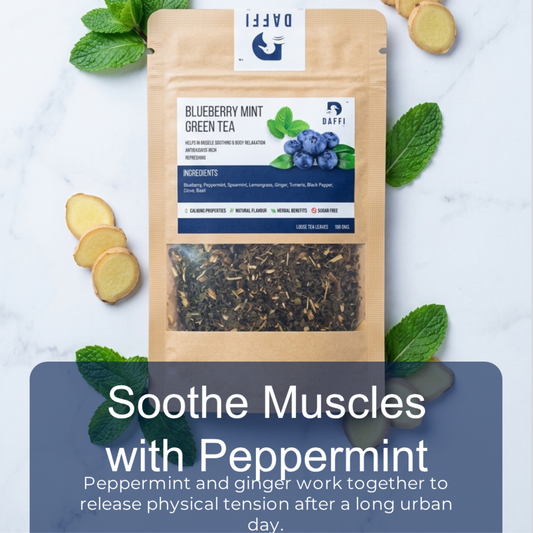 Blueberry Mint Green Tea | Natural Antioxidant Tea | Daffi