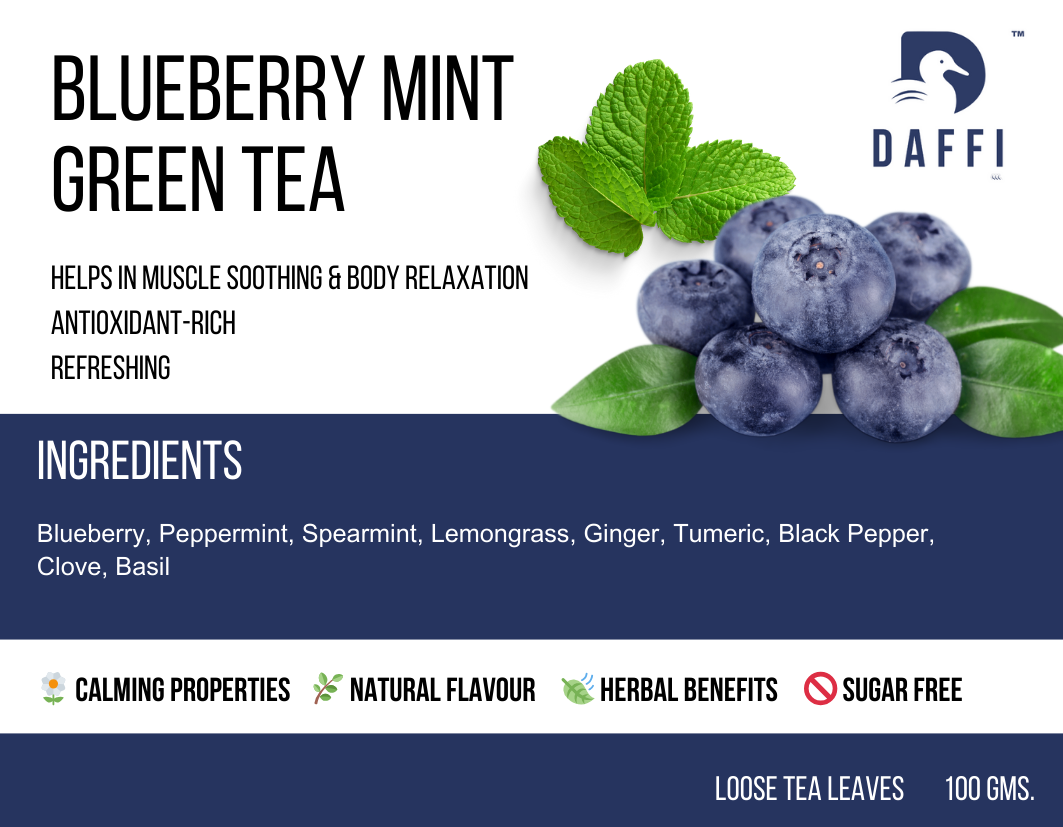 Daffi Blueberry Mint Green Tea Buy Online