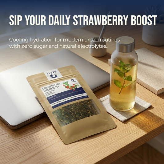 Strawberry Mint Green Tea | Natural Hydration Tea | Daffi
