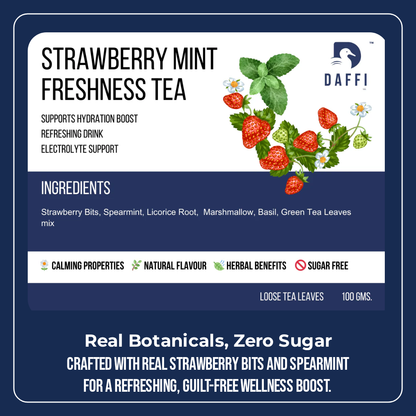 Strawberry Mint Green Tea | Natural Hydration Tea | Daffi